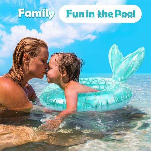 Oppustelige svømmeringe, svømmebassin svømmehalsrørsring Floatie, sommervand sjov strandfest svømmebassinlegetøj til børn børn Blue