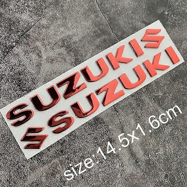 Suzuki-tarra 3D Tankin Tarrasarja Logo Kultainen Tunnus Red Small