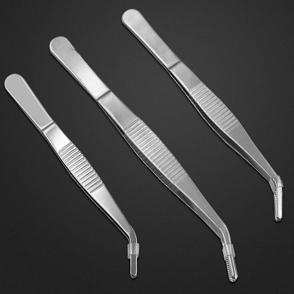 12,5/14/16/18 cm rustfritt stål pinsett med buet spiss og tannet spiss 14cm straight