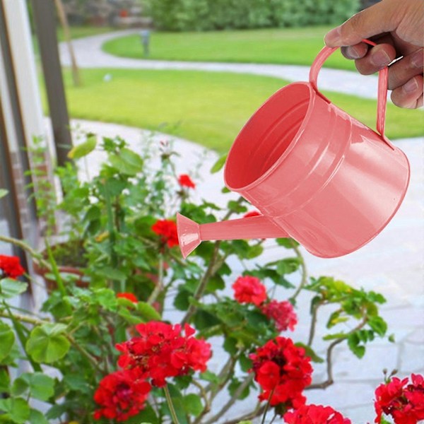 Vattenkanna Trädgårdsredskap Metallutrustning Lättviktig Inomhusväxter Vattningskanna Växtsprinkler för Gård Trädgård Hem Gräsmatta Pink
