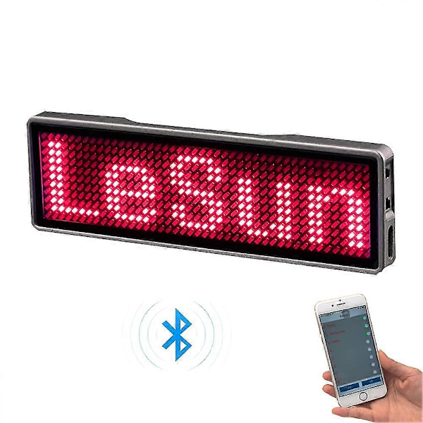 LED Håndlavet DIY Programmerbar Rullende Beskedskilt Mini LED Display LED Skilt til Festbegivenheder Konferencer Koncerter Genopladelig Bluetooth Digital blue