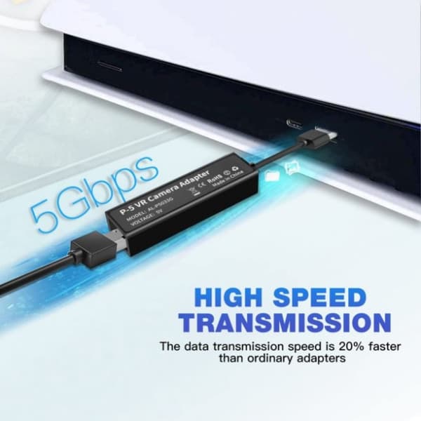 Mini kameraadapter for PS5 til PS VR Adapterkabel svart