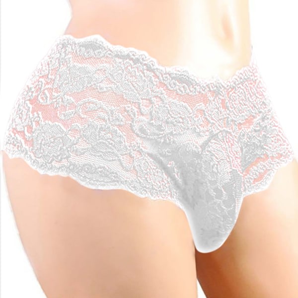 Mjuk Elasticitet Sexiga kalsonger för män Halvt cover Underkläder Vit XL White XL