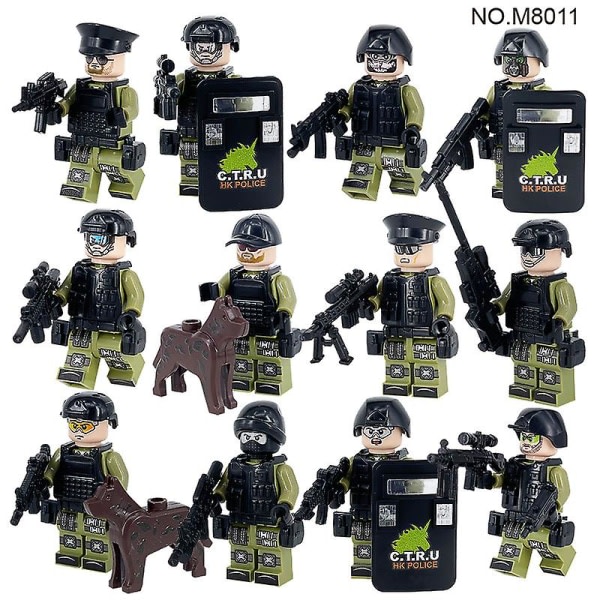 Militærserie Byggelegetøj 12 minifigurer