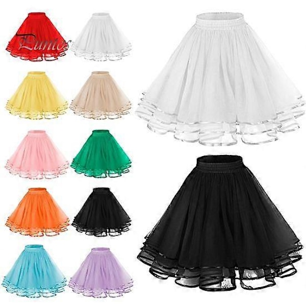 Mesh Tyl Skørt med Elastisk Talje Ensfarvet Tre-lags Prinsesse Skørt Cosplay Bryllupper Fester Knælangt Skørt yellow