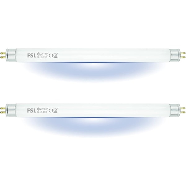 FSL T5 F6W BL - Vaihtolamppu Hyttysenpyydystyslampulle, 22,6 cm UV-putki 12W Hyttysen/Hyönteistenpyydysttimelle (2 kpl)
