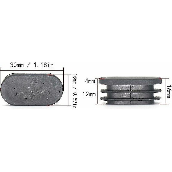 Plastmöbler Benlockar Oval Stolsbenlockar Plastmöbler Benlockar Oval Trampolin Stolslockar 20st (15x30mm)