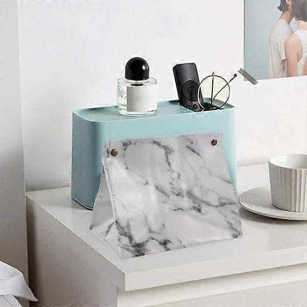 Marmor Mönster Tissue Box PU Läder Hem Bil Servett Papper Behållare