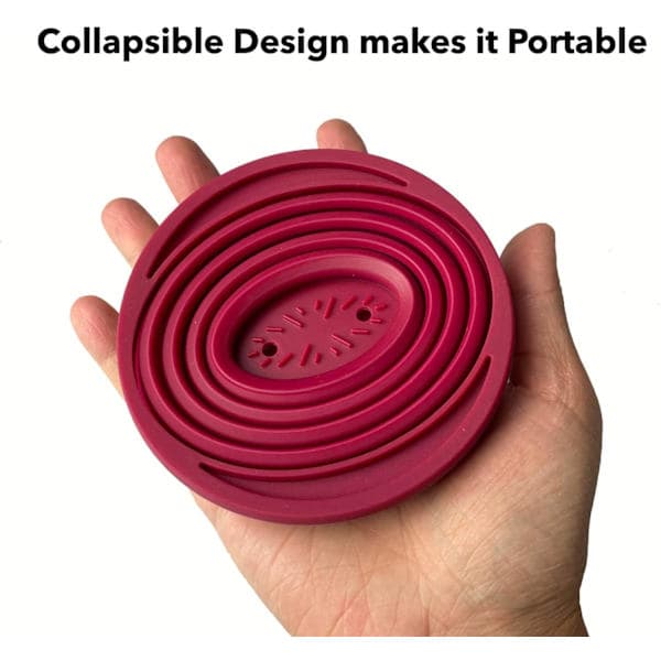 Foldbar kaffefilterholder til campingkaffe, genanvendelig silikone kaffefilterholder til camping, rød