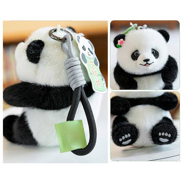 Suloinen Panda Avaimenperä Tukeva PP Puuvilla Sarjakuva Riipus Reppuun tai Käsilaukkuun Asusteeksi Arkikäyttöön Qizai