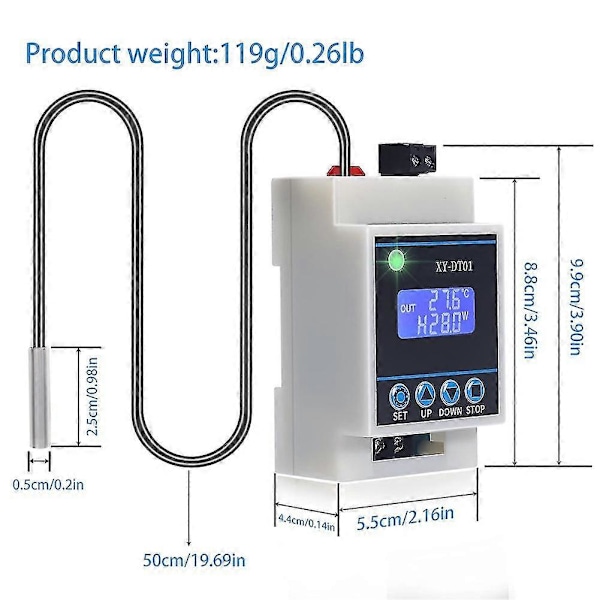 XY-DT01 Digitaalinen Lämpötilanohjain -40-110C Digitaalinen Mikro-Digitaalinen Termostaatti LCD-Näytöllä