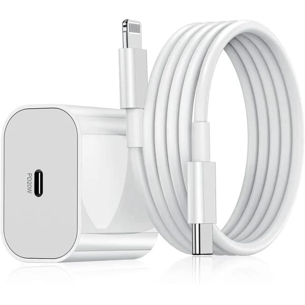 iPhone Oplader - Hurtig Oplader - Adapter + Kabel 20W USB-C 1 stk 1 stk 1Pc