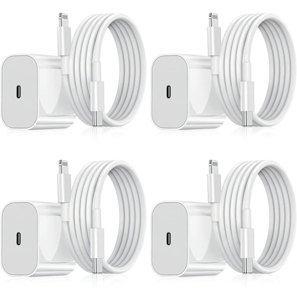 iPhone-laddare - Snabbladdare - Adapter + kabel 20W USB-C Vit 4-pack iPhone（NT） 4-pack iPhone 4-pack-XF17- 4-pack iPhone 4-Pack iPhone