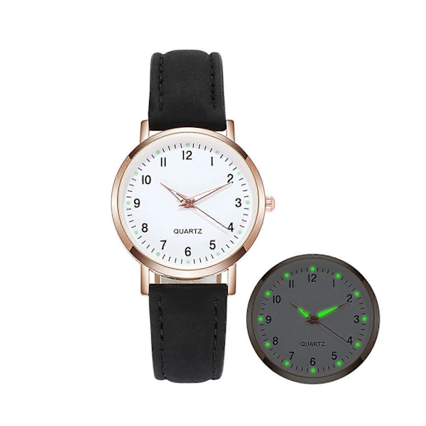 Dame Armbåndsure Kvarts Analog Kvinder Læderrem Modeur, 100% Nyt Pink