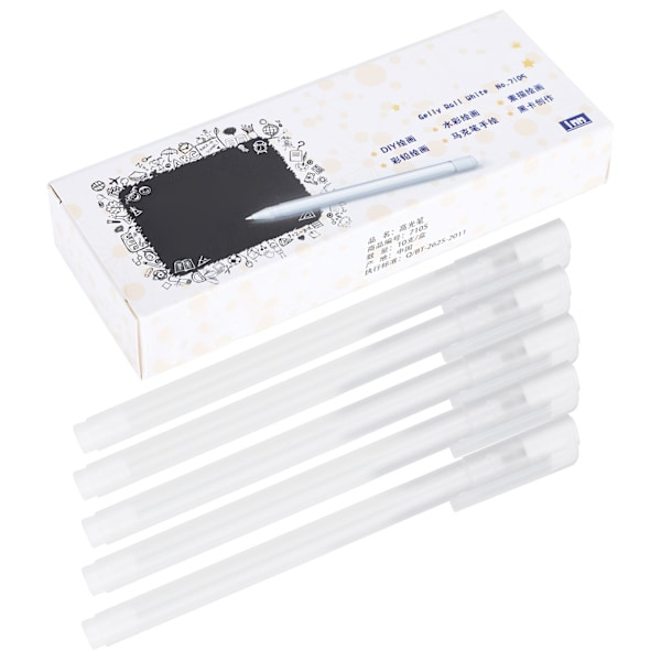 10 st vita markeringspennor DIY markeringspenna svart kartongpapper konstmaterial