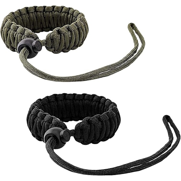 Universal flettet stropp for videokamera (2-pakning) – Justerbar Paracord komfortabel utendørsaktivitetsvifte overlevelses- og eventyrarmbånd