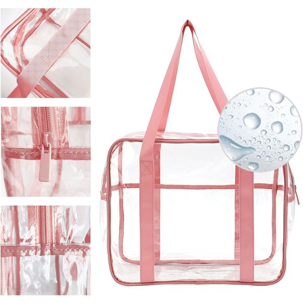 Gjennomsiktig Tote Bag Transparent Kosmetikk Sminke Toalettveske Lett Vanntett Organizer Stor Oppbevaring