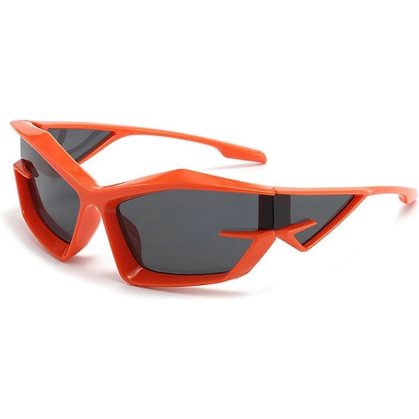 Solglasögon Irreguljära Fyrkantiga Solglasögon Mode Utomhus Solglasögon Punkstil Solglasögon Orange grey
