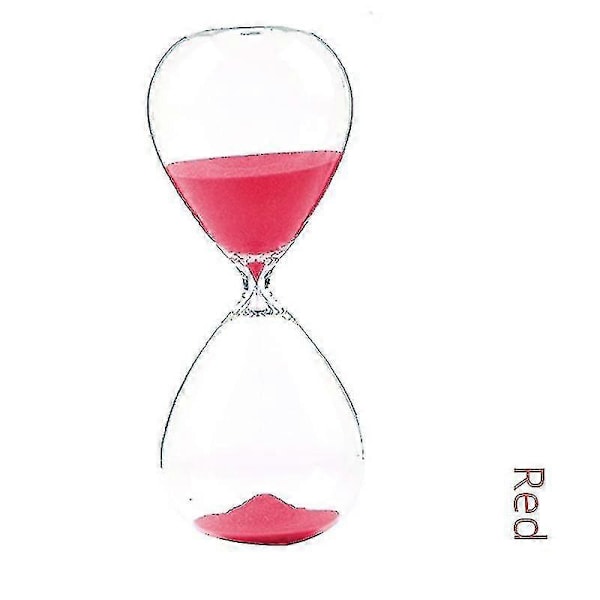 5/15/30/60 Minutter Nyt Nordisk Glas Dråbe Time Timeglas Timer Kreativ Boligindretning Håndværk Dekoration Valentinsdagsgave 15min 6.5x16.5 cm Red
