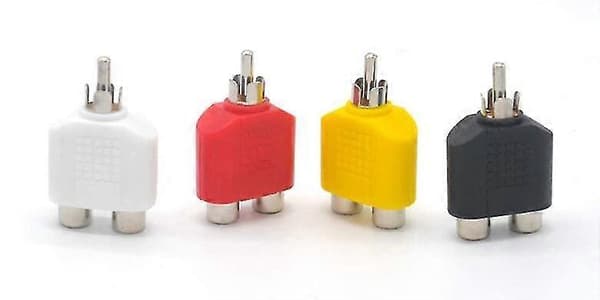 4 stk. Rca Splitter Han Til Dobbelt Hun Rca Y Adapter Dobbelt Rca Hun Adapter