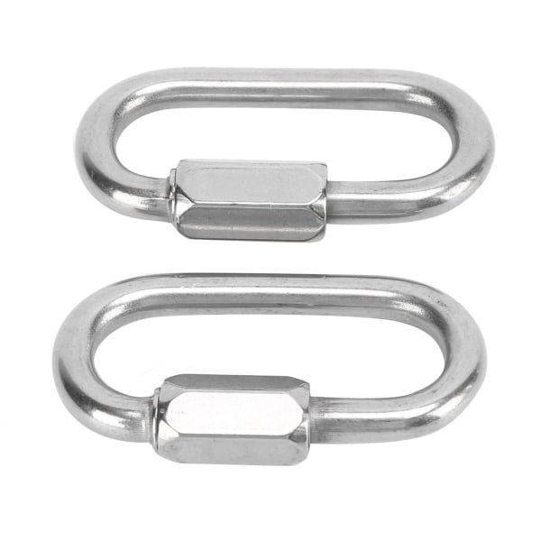 2 stk Rustfrit stål hurtige links D-formede låsekarabiner med sekskant skruer til klatring (6 mm)