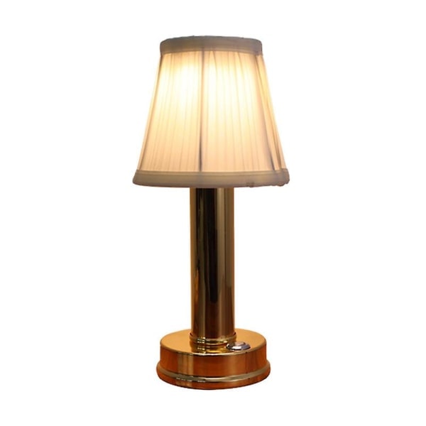 Genopladelig trådløs LED-bordlampe bærbar USB-metalbordlampe bordlamper læselamper til sengeborde restaurant Gold