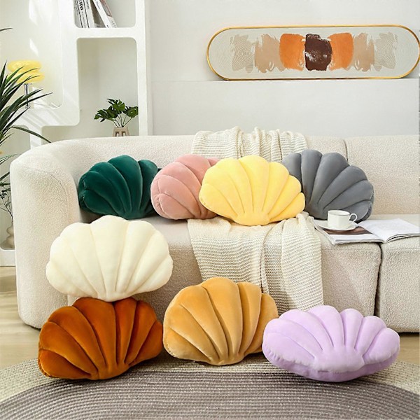 Snäckformad Stoppad Kudde Supermjuk Slitstark Vibrant Färg Snäcka Säng Soffa Kudde Heminredning Caramel