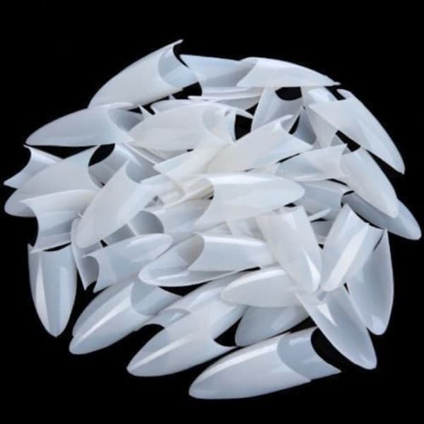 100 st stilettotippar lösnaglar nageltippar Klar Clear