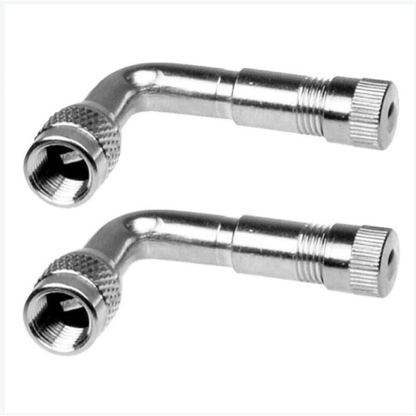 2-pack Universal Motorcykel Scooter Ventil Förlängningsadapter Mässing Vinklad Silver 135 grader 135 degrees