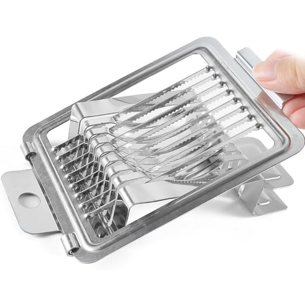 Äggskärare i rostfritt stål, metalläggdelare, multifunktionell äggskärare, för att skära pocherade ägg, kokta ägg, ankägg etc