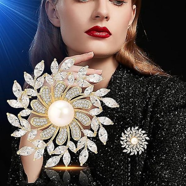 Broscher Smycken För Kvinnor Mode, Elegant Designer Kostym Korsage Pärlbroscher & Nålar Julklapp