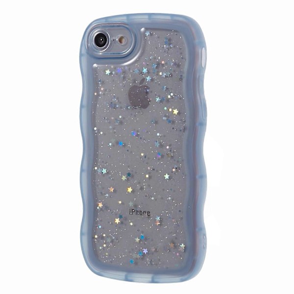 JTW Series deksel til iPhone 7/8/SE (2020)/SE (2022) Glitterstjerner Bølgete Kant TPU-deksel Multicolor Style C