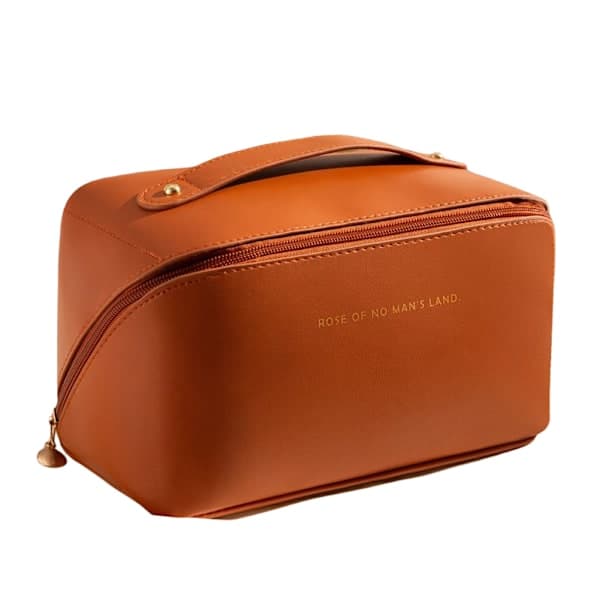 Stor og stilfuld toilettaske - Makeuptaske Brun Brun