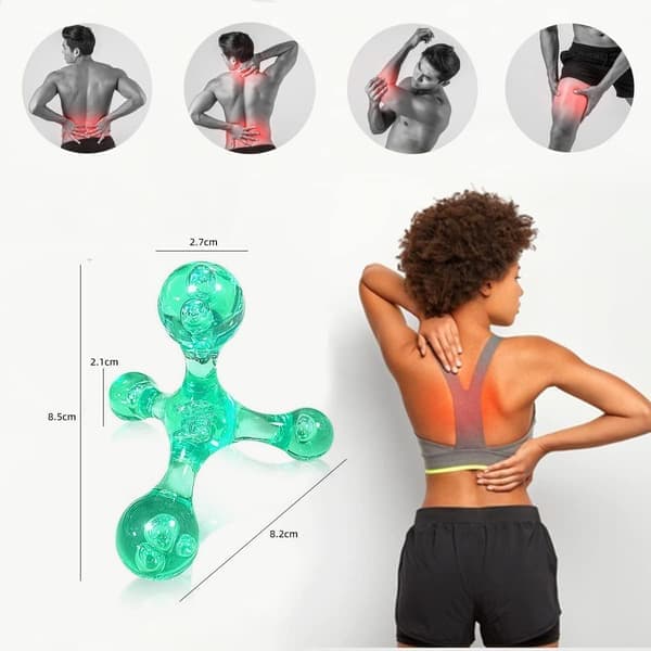 Trigger Point Massageverktyg - 2st 4 Tryckpunkts Självmassagebollar Manuell Massager för Djup Smärtlindring Pink