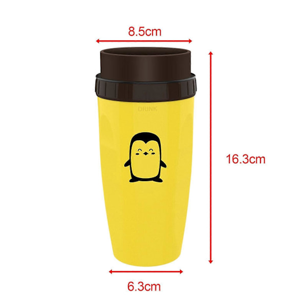 Bärbar Coverless Twist-mugg med isolerad kaffekopp i rostfritt stål penguin yellow