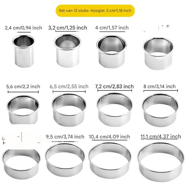 Gsedaox Bageforme 12-dele sæt, Bageforme, Non-stick forme, Kageforme, Butterdejsforme, Mousse, Dejkageforme