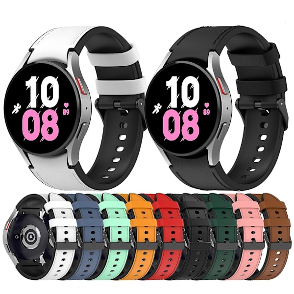 Silikonläderarmband för Samsung Galaxy Watch 6 Black