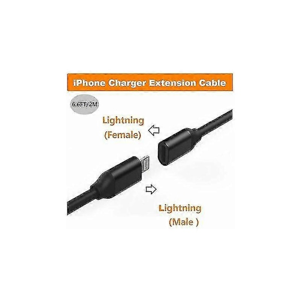 1m Lightning-jatkokaapeli iPhonelle ja iPadille, iPhone-jatkokaapeli Apple MFi -sertifioitu naaras-urosliitin, äänen, videon, musiikin ja datan siirto