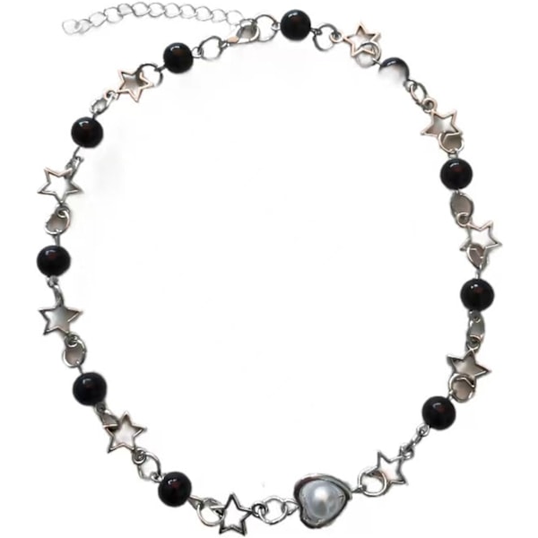 Hollow Star Pearls Choker Halsband Koreansk Mode Pärl Halsband Nyckelben Kedja Estetisk Justerbar Krage Kedja Hals Smycken