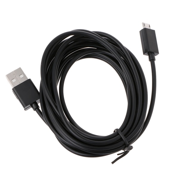 283cm/9.28ft Micro USB-laderkabel for PS4-kontroller - Svart