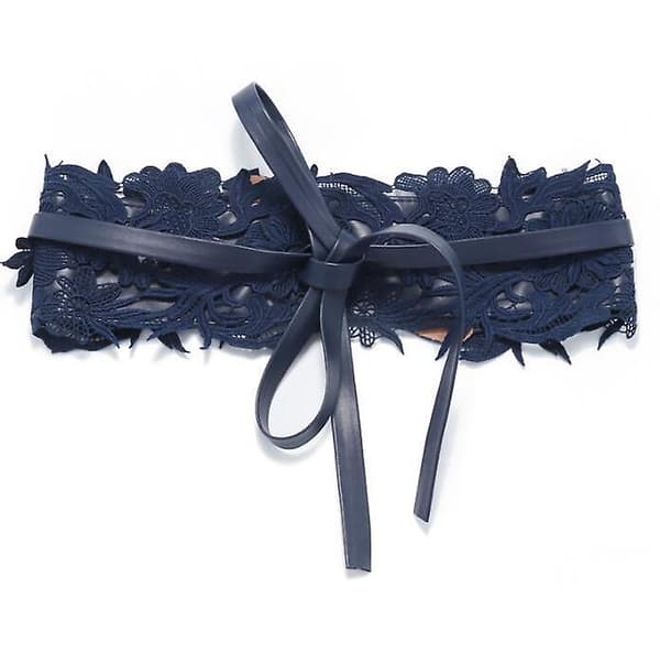 Dame Blonde Midjebelte Boho Bånd Korsett Sløyfe Wrap Midjebånd Cinch Black