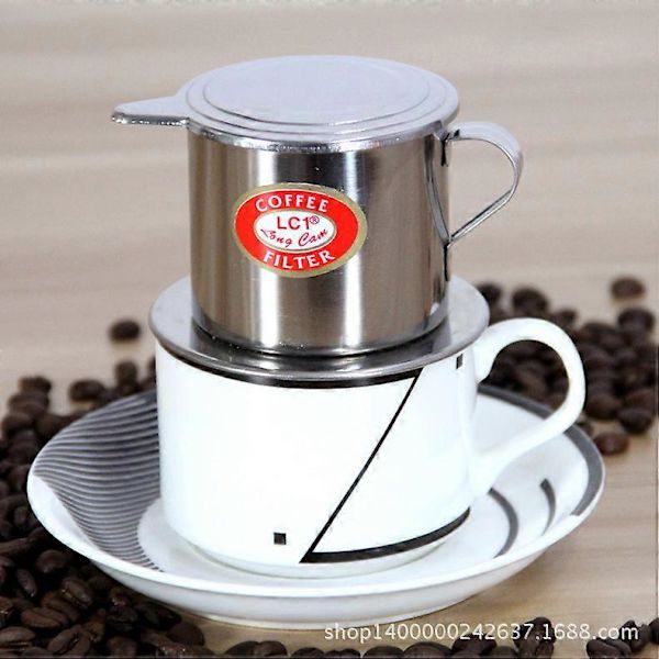 Håndbrygget Vietnamesisk Kaffe Drypkande: Rustfrit Stål Filterkop til Rig Smag