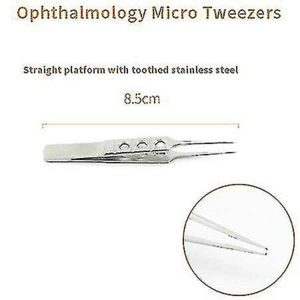 Ophthalmologiske Mikrokirurgiske Pincet Fedtpincet Rustfrit Stål Dobbelt Øjenlåg Plastikkirurgiske Instrumenter Pincet Platform Silver