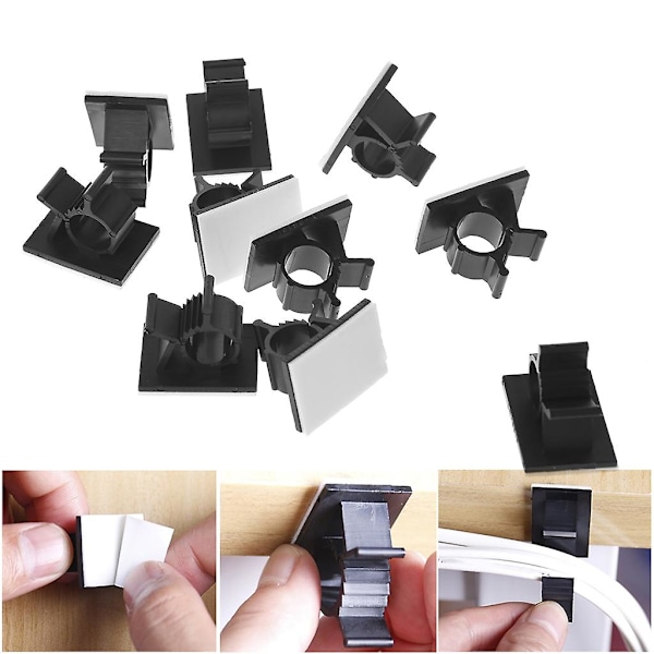 Ledningsbinder Kabelklemme Klips Holder For Bil Dash Kamera Selvklebende Ledningsfeste Klemme USB Kabel Hodetelefon Kabel Klips