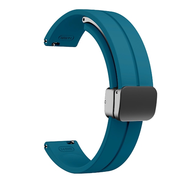 Silikonarmband för Garmin Lily 2 med Magnetisk Vikbar Spänne Rock Cyan Black Buckle