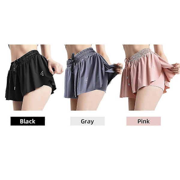 Dame 2 i 1 Treningsshorts Casual Atletisk Løpeshorts Gym Yoga Tennis Trenings Sportsskjørt Shorts