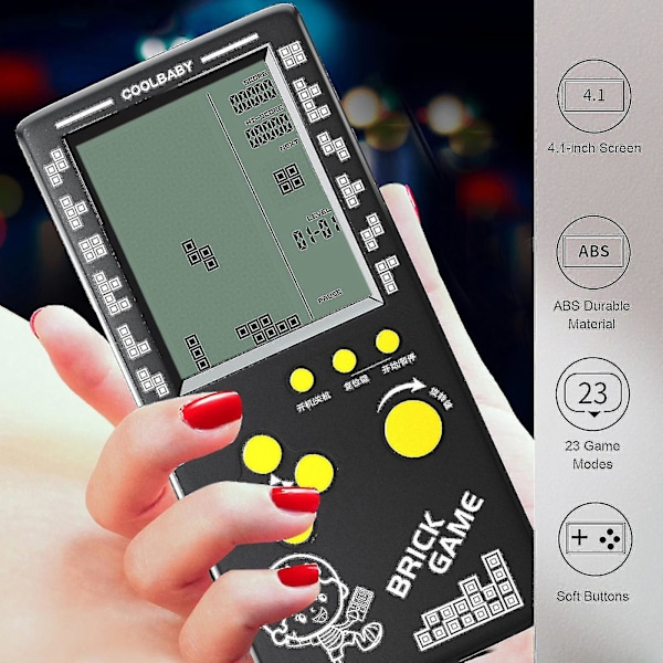 Rs-100 Tetris Spilkonsol Klassisk Blok Spil Puslespil Spil Spiller Håndholdt Spilmaskine Mursten Spil Batterier Medfølger Ikke beyamis G - shengxin Pink