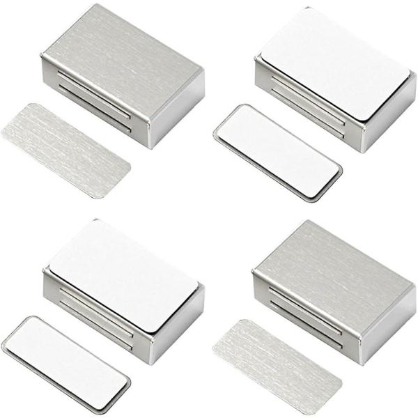 Magneettinen kaapin lukko itseliimautuva Jiayi 4 pakkausta Magneettinen oven pidike Vahva kaapin oven magneettilukko Ruostumaton teräs Magneettinen salpa keittiöön