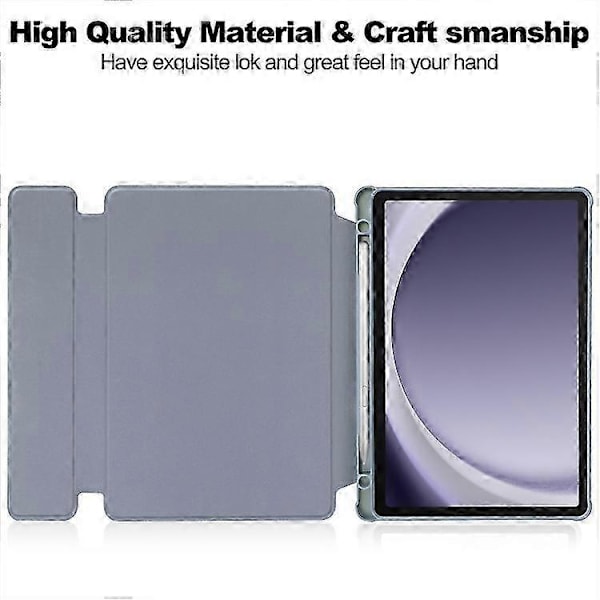 För Samsung Galaxy Tab A9+ 360° Rotation Transparent Smart Läderfodral med Tangentbord S20241230512 Lavender