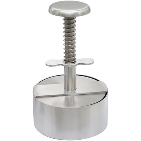 Justerbar hamburgarepress Hamburger Patty Maker med fjäderknapp, rostfritt stål Non-Stick Stuffed Hamburger Press Maker 8cm